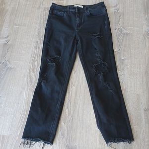 Flying Monkey Black Distressed Straight Leg Jeans
